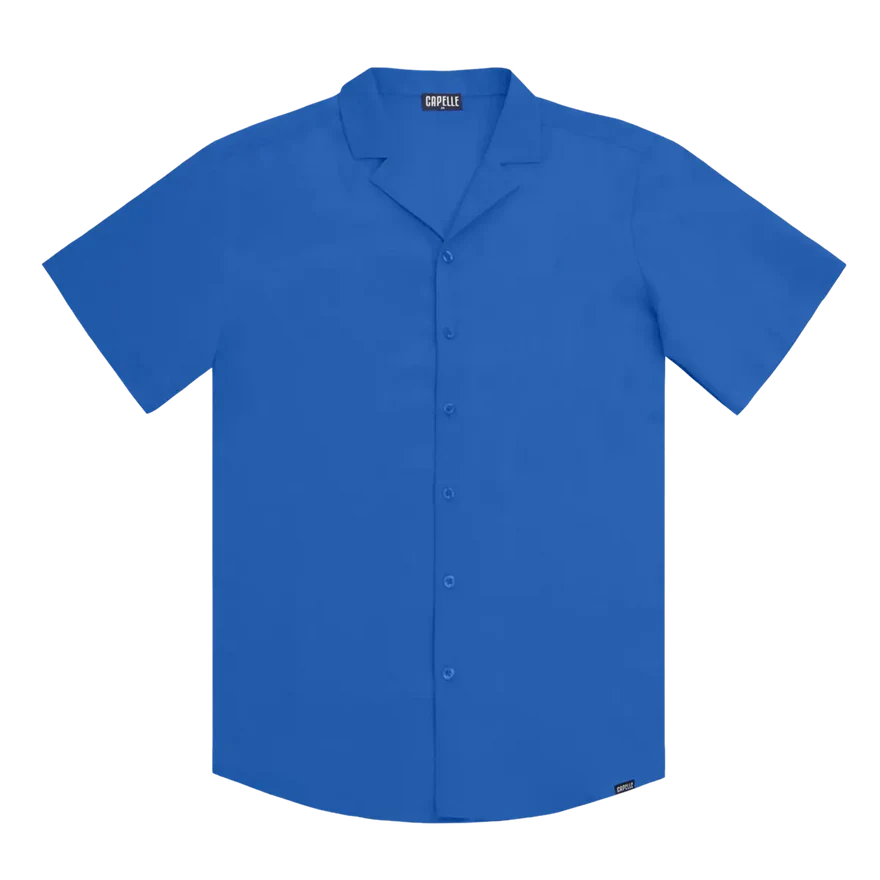 Men’s Short Sleeve Tailored Fit Button-Down Shirt – Ocean Blue